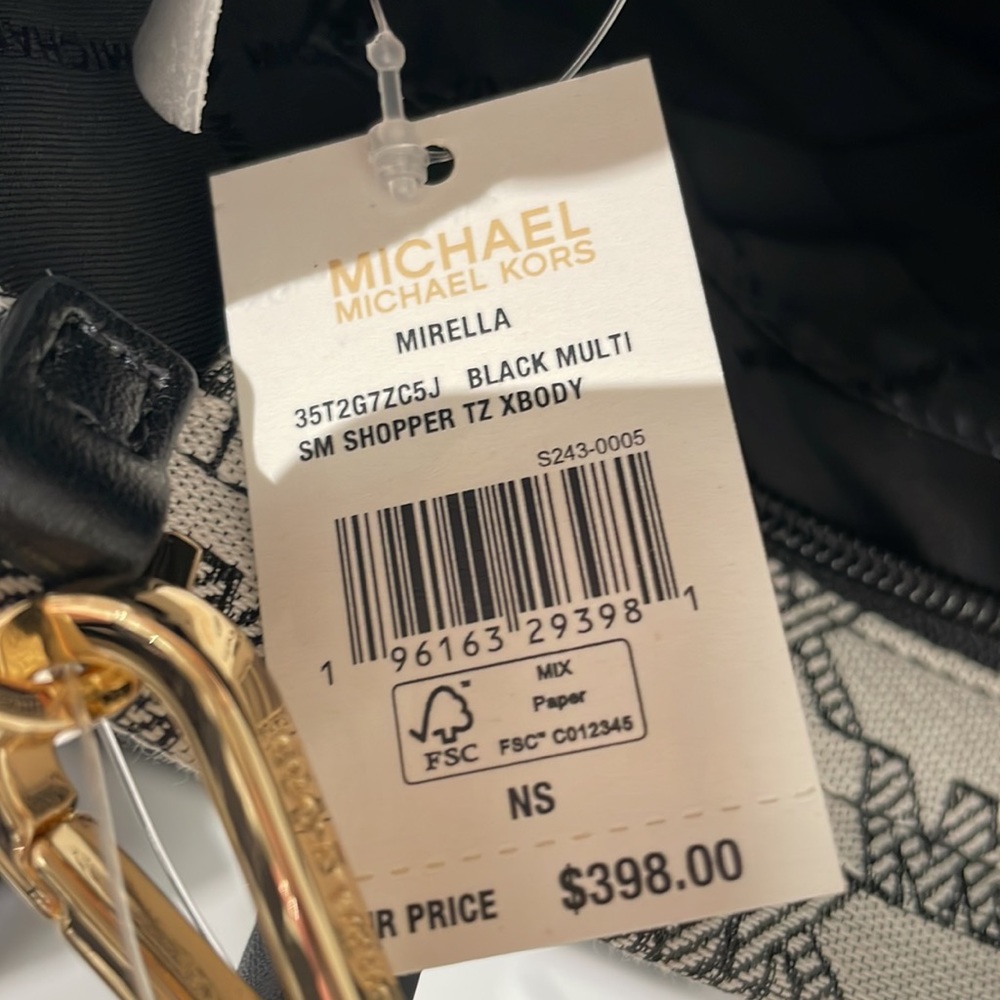 Michael Kors small shopper crossbody black multi jacquard - Picture 6 of 7